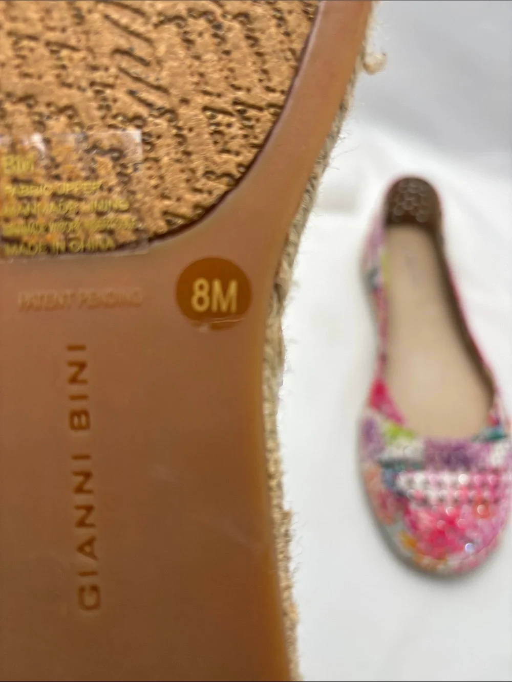 Gianni Bini Multicolor Floral‎ Rhinestone Espadrille Flats Women’s 8 #347